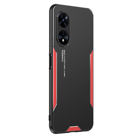 Custodia Lusso Alluminio e Silicone Laterale Cover PB1 per Oppo A78 5G Rosso