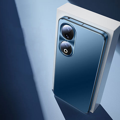 Custodia Lusso Alluminio e Silicone Laterale Cover per Huawei Honor 90 5G Blu