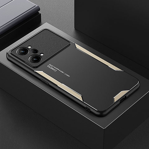 Custodia Lusso Alluminio e Silicone Laterale Cover per Oppo K10 Pro 5G Oro