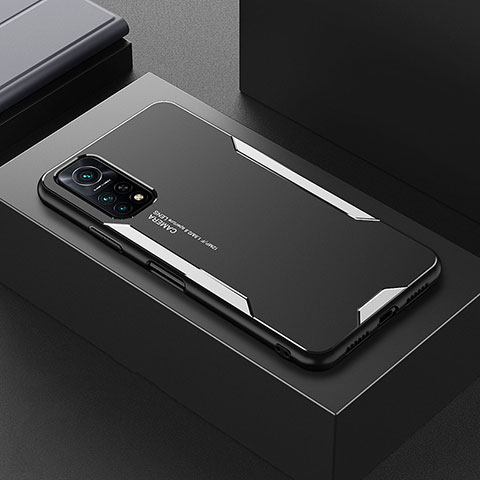 Custodia Lusso Alluminio e Silicone Laterale Cover per Xiaomi Mi 10T 5G Argento