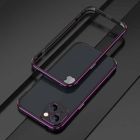 Custodia Lusso Alluminio Laterale Cover A01 per Apple iPhone 13 Mini Viola