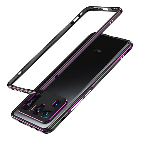 Custodia Lusso Alluminio Laterale Cover A01 per Xiaomi Mi 11 Ultra 5G Viola