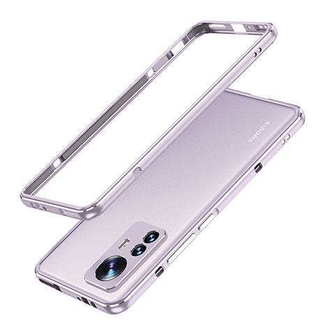 Custodia Lusso Alluminio Laterale Cover A01 per Xiaomi Mi 12S Pro 5G Lavanda