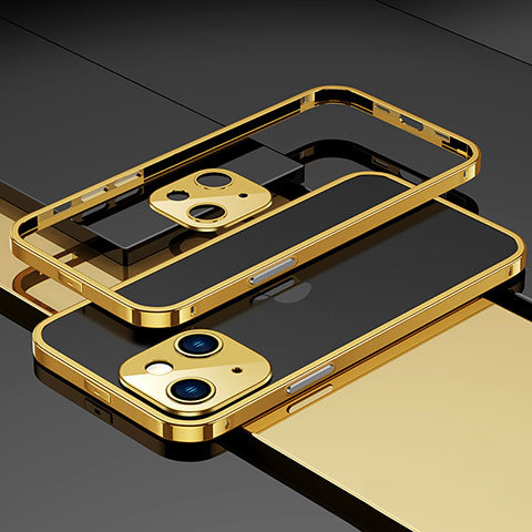 Custodia Lusso Alluminio Laterale Cover A03 per Apple iPhone 15 Plus Oro