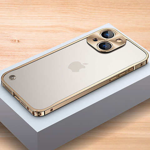 Custodia Lusso Alluminio Laterale Cover A04 per Apple iPhone 13 Oro