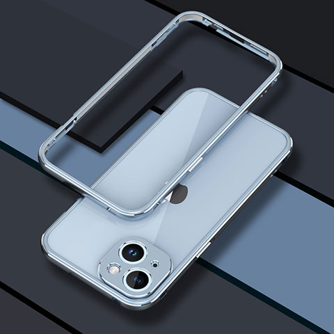 Custodia Lusso Alluminio Laterale Cover JZ1 per Apple iPhone 13 Cielo Blu