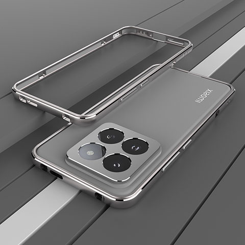 Custodia Lusso Alluminio Laterale Cover JZ2 per Xiaomi Mi 14 5G Grigio Scuro