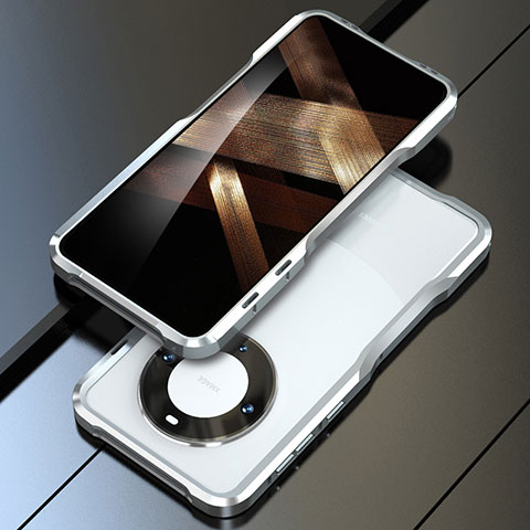 Custodia Lusso Alluminio Laterale Cover LF1 per Huawei Mate 60 Pro+ Plus Argento