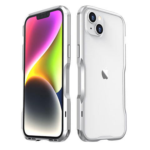 Custodia Lusso Alluminio Laterale Cover LF3 per Apple iPhone 13 Argento