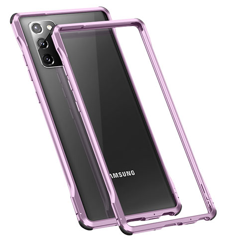 Custodia Lusso Alluminio Laterale Cover N01 per Samsung Galaxy Note 20 5G Lavanda