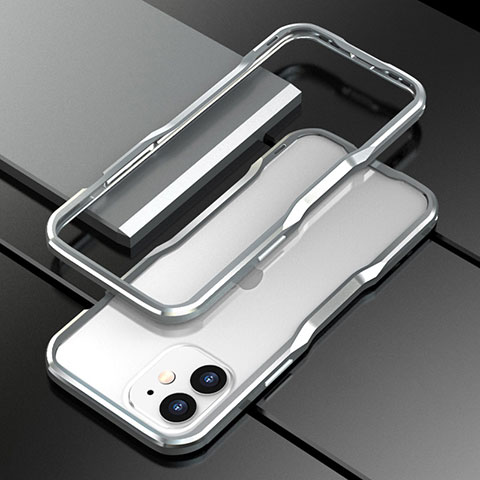 Custodia Lusso Alluminio Laterale Cover N02 per Apple iPhone 12 Argento