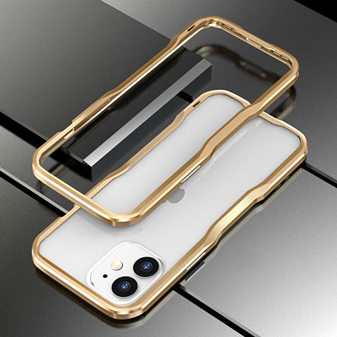 Custodia Lusso Alluminio Laterale Cover N02 per Apple iPhone 12 Mini Oro