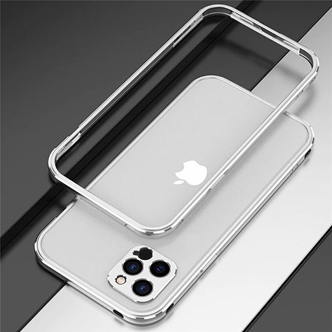 Custodia Lusso Alluminio Laterale Cover N02 per Apple iPhone 12 Pro Argento