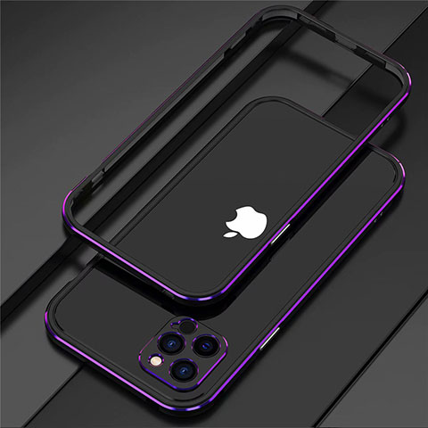 Custodia Lusso Alluminio Laterale Cover N02 per Apple iPhone 12 Pro Viola