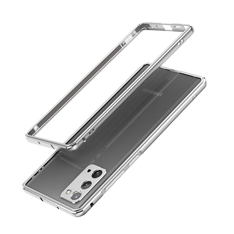 Custodia Lusso Alluminio Laterale Cover N03 per Samsung Galaxy Note 20 5G Argento