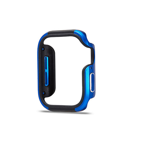 Custodia Lusso Alluminio Laterale Cover per Apple iWatch 5 40mm Blu e Nero