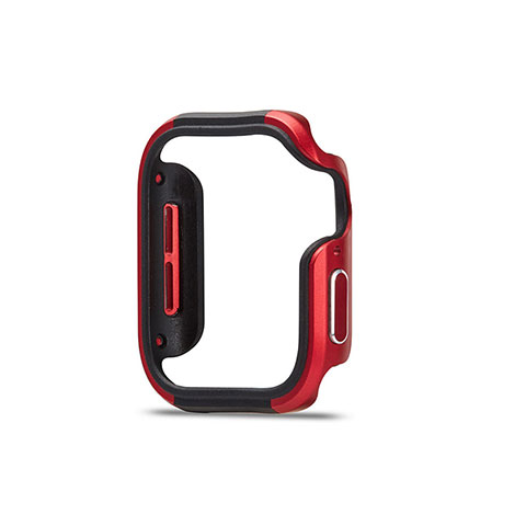 Custodia Lusso Alluminio Laterale Cover per Apple iWatch 5 40mm Rosso e Nero