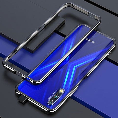 Custodia Lusso Alluminio Laterale Cover per Huawei Honor 9X Argento e Nero