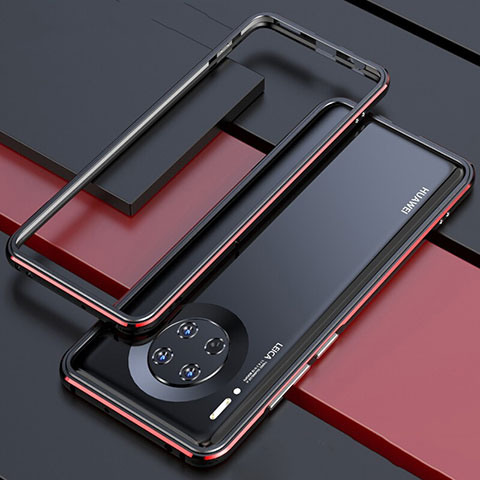Custodia Lusso Alluminio Laterale Cover per Huawei Mate 30 5G Rosso