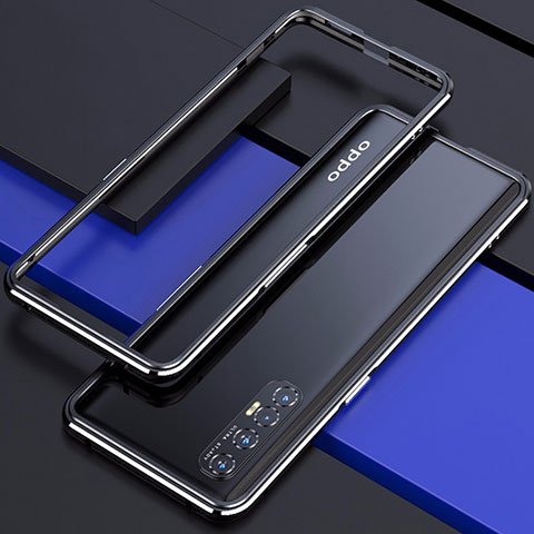 Custodia Lusso Alluminio Laterale Cover per Oppo Reno3 Pro Nero