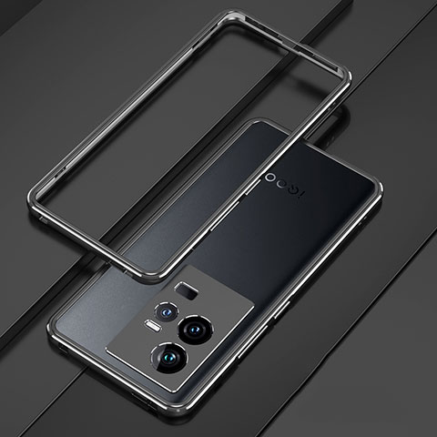 Custodia Lusso Alluminio Laterale Cover per Vivo iQOO 11 Pro 5G Blu e Nero