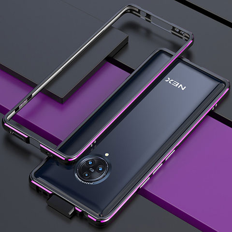 Custodia Lusso Alluminio Laterale Cover per Vivo Nex 3 Viola