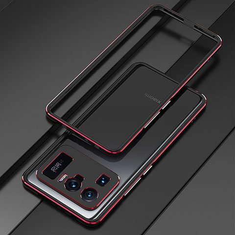 Custodia Lusso Alluminio Laterale Cover per Xiaomi Mi 11 Ultra 5G Rosso e Nero