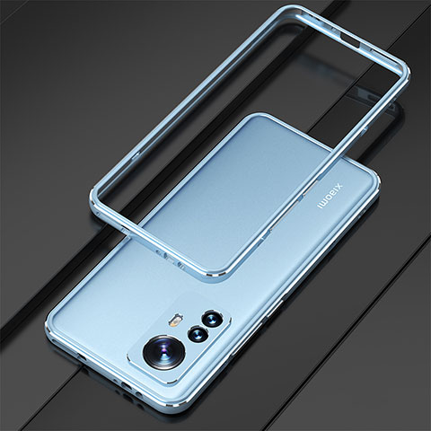 Custodia Lusso Alluminio Laterale Cover per Xiaomi Mi 12 Pro 5G Blu
