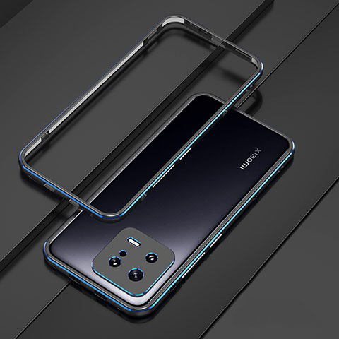 Custodia Lusso Alluminio Laterale Cover per Xiaomi Mi 13 Pro 5G Blu e Nero