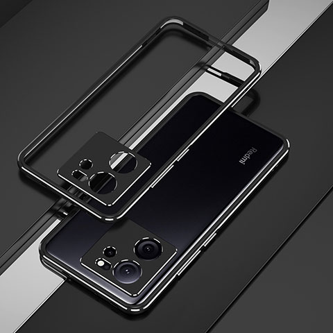 Custodia Lusso Alluminio Laterale Cover per Xiaomi Mi 13T 5G Nero
