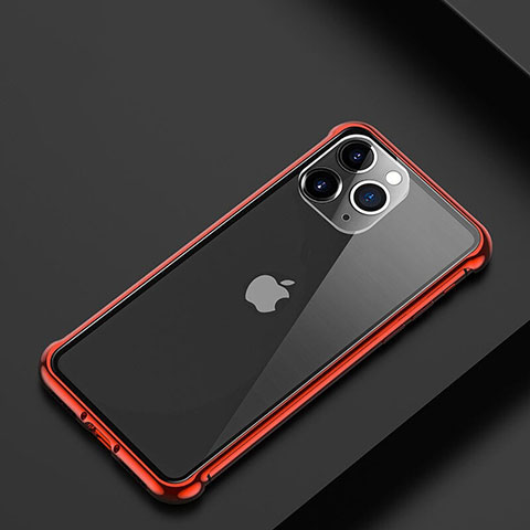 Custodia Lusso Alluminio Laterale Cover T01 per Apple iPhone 11 Pro Rosso