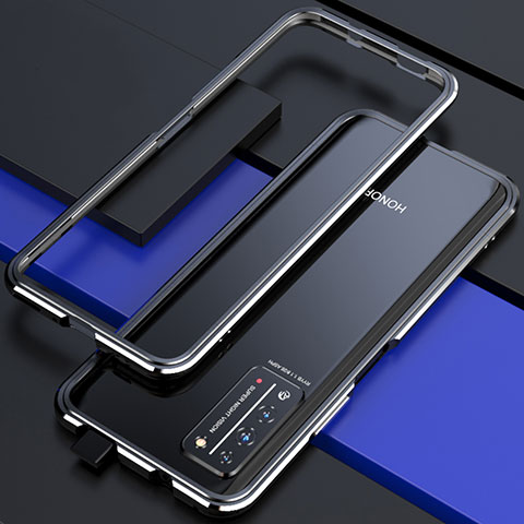 Custodia Lusso Alluminio Laterale Cover T01 per Huawei Honor X10 5G Argento e Nero