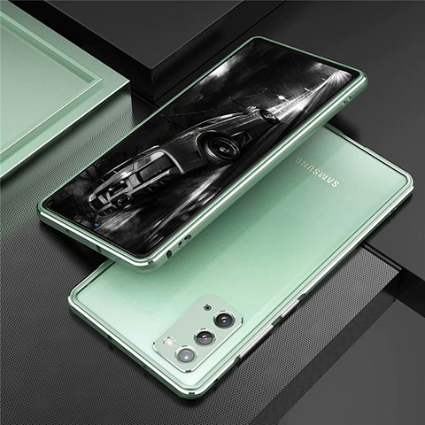 Custodia Lusso Alluminio Laterale Cover T01 per Samsung Galaxy Note 20 5G Verde Pastello