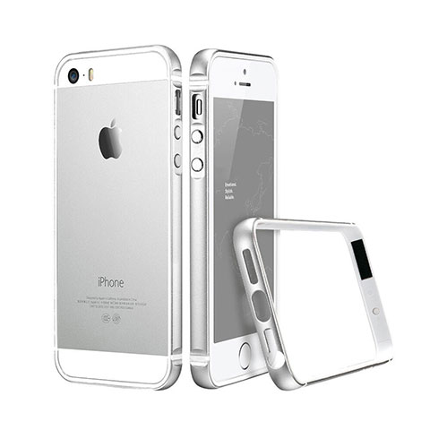 Custodia Lusso Alluminio Laterale per Apple iPhone 5 Argento