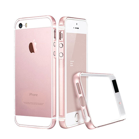 Custodia Lusso Alluminio Laterale per Apple iPhone 5 Rosa