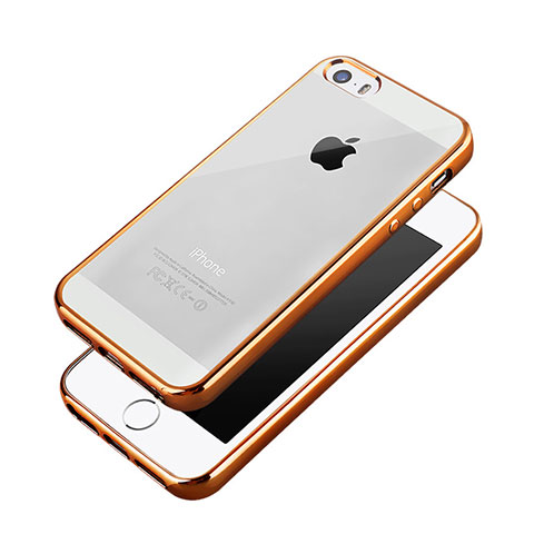 Custodia Lusso Alluminio Laterale per Apple iPhone 5S Arancione