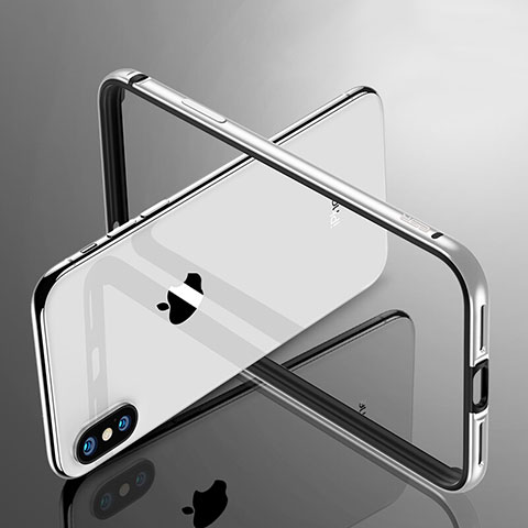 Custodia Lusso Alluminio Laterale per Apple iPhone X Argento
