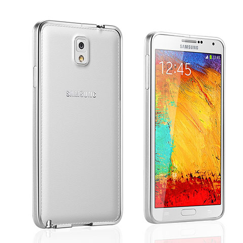 Custodia Lusso Alluminio Laterale per Samsung Galaxy Note 3 N9000 Argento