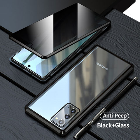 Custodia Lusso Alluminio Laterale Specchio 360 Gradi Cover LK1 per Samsung Galaxy Note 20 5G Nero