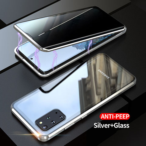 Custodia Lusso Alluminio Laterale Specchio 360 Gradi Cover LK1 per Samsung Galaxy S20 Plus Argento