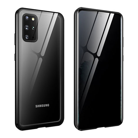 Custodia Lusso Alluminio Laterale Specchio 360 Gradi Cover LK2 per Samsung Galaxy S20 Plus 5G Nero