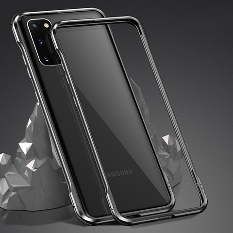 Custodia Lusso Alluminio Laterale Specchio 360 Gradi Cover LK4 per Samsung Galaxy S20 5G Nero