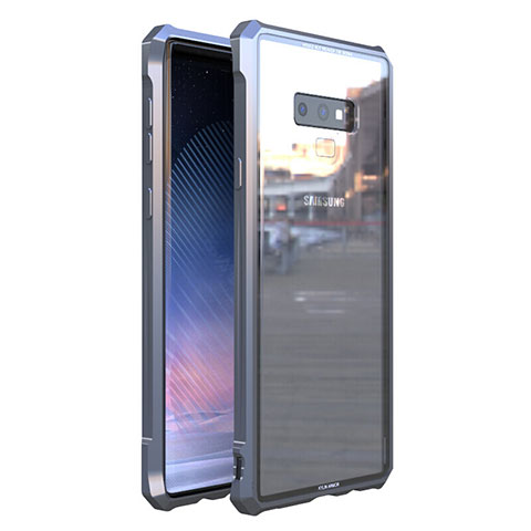 Custodia Lusso Alluminio Laterale Specchio 360 Gradi Cover M01 per Samsung Galaxy Note 9 Argento