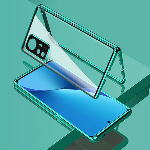 Custodia Lusso Alluminio Laterale Specchio 360 Gradi Cover M01 per Xiaomi Mi 12S Pro 5G Verde