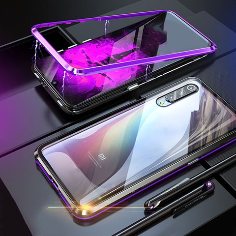 Custodia Lusso Alluminio Laterale Specchio 360 Gradi Cover M01 per Xiaomi Mi 9 Pro Viola