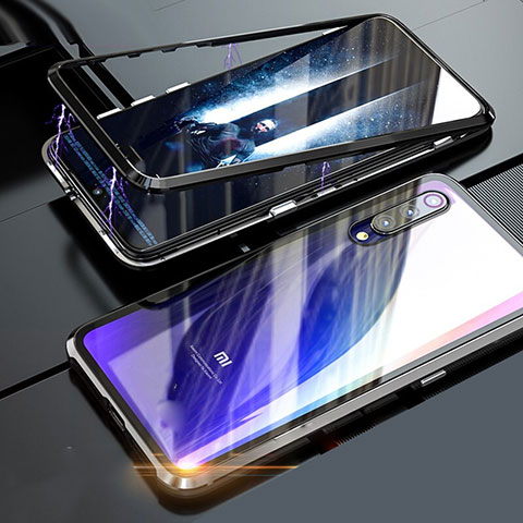 Custodia Lusso Alluminio Laterale Specchio 360 Gradi Cover M01 per Xiaomi Mi A3 Lite Nero