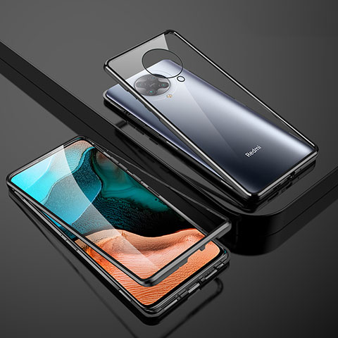 Custodia Lusso Alluminio Laterale Specchio 360 Gradi Cover M01 per Xiaomi Redmi K30 Pro Zoom Nero