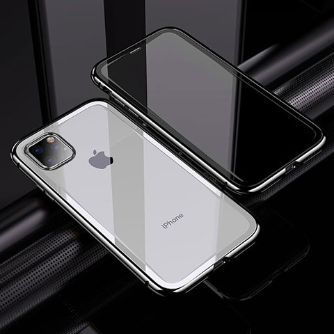 Custodia Lusso Alluminio Laterale Specchio 360 Gradi Cover M02 per Apple iPhone 11 Pro Max Argento
