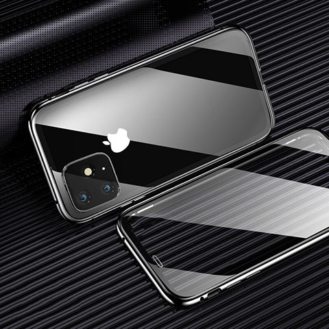 Custodia Lusso Alluminio Laterale Specchio 360 Gradi Cover M03 per Apple iPhone 11 Pro Max Nero