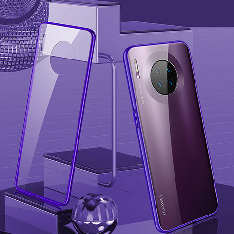 Custodia Lusso Alluminio Laterale Specchio 360 Gradi Cover M03 per Huawei Mate 30 Pro 5G Viola